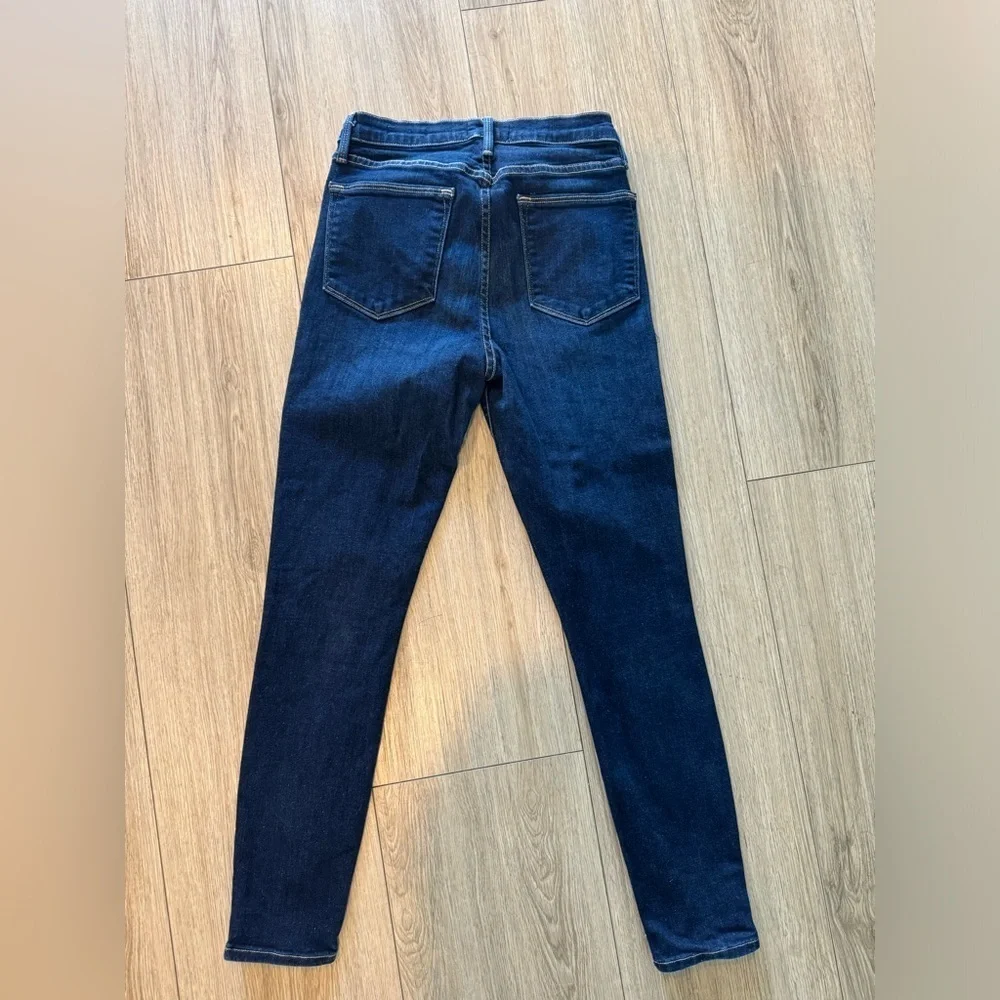 FRAME Le High Skinny Crop Jeans Dark Wash Premium Denim
